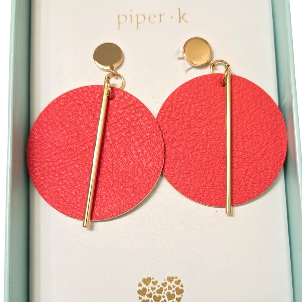 Piper Bold Red and Gold Earrings